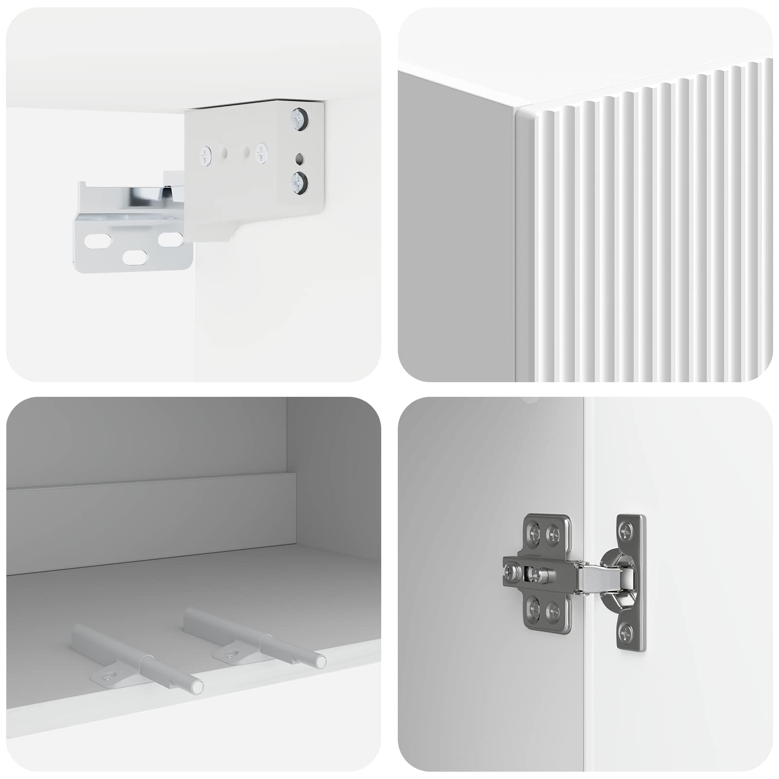 Mobiletto a muro Bianco Lucido 59 x 31 x 60 cm | homemem39