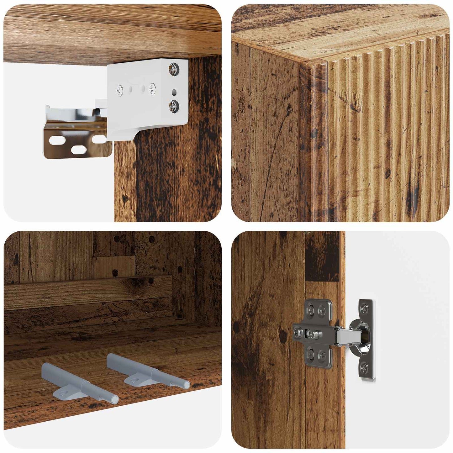 Mobiletto a muro Legno antico 59 x 31 x 60 cm | homemem39