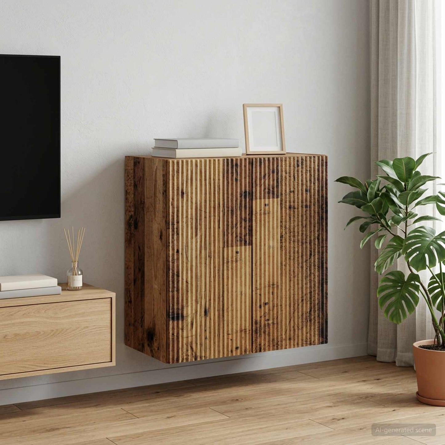 Mobiletto a muro Legno antico 59 x 31 x 60 cm