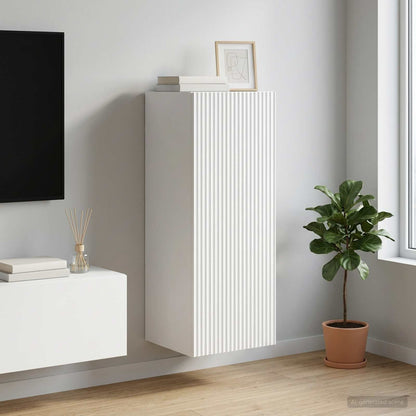 Mobiletto a muro 33 x 34,5 x 90 cm Legno ingegnerizzato Bianco
