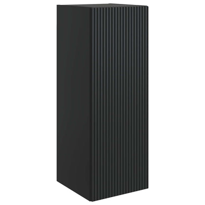 Mobiletto a muro Nero 33 x 34,5 x 90 cm Legno ingegnerizzato | homemem39
