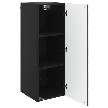 Mobiletto a muro Nero 33 x 34,5 x 90 cm Legno ingegnerizzato | homemem39