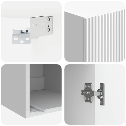 Mobiletto a muro Bianco Lucido 33 x 34,5 x 90 cm | homemem39