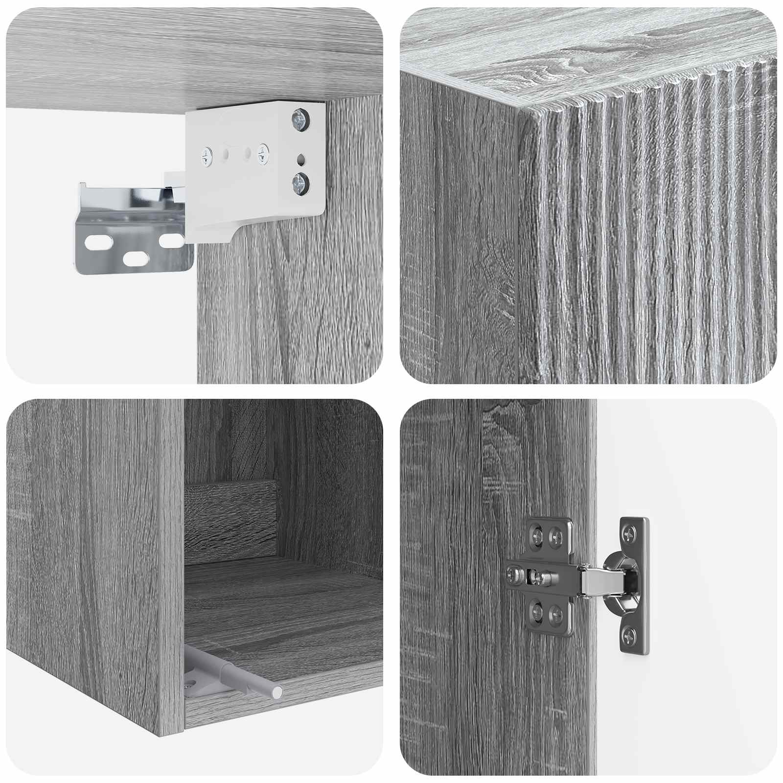 Mobiletto a muro Sonoma grigio 33 x 34,5 x 90 cm | homemem39