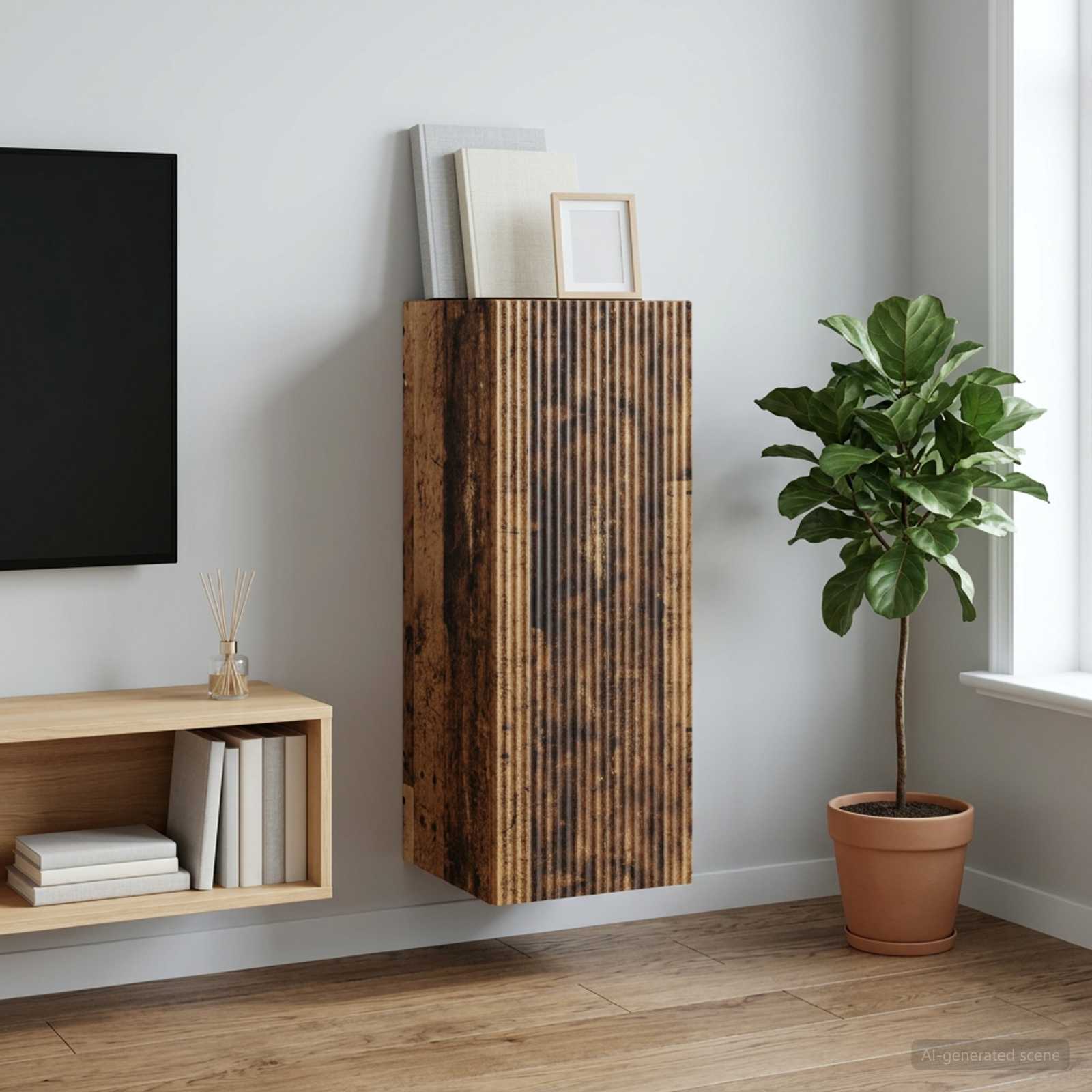 Mobiletto a muro Legno antico 33 x 34,5 x 90 cm | homemem39