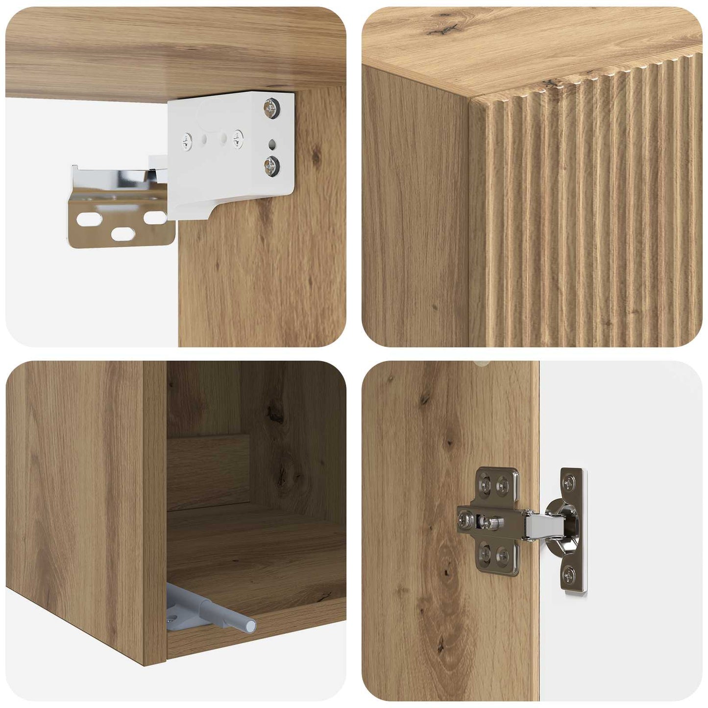 Mobiletto a muro Rovere Artigianale 33 x 34,5 x 90 cm | homemem39