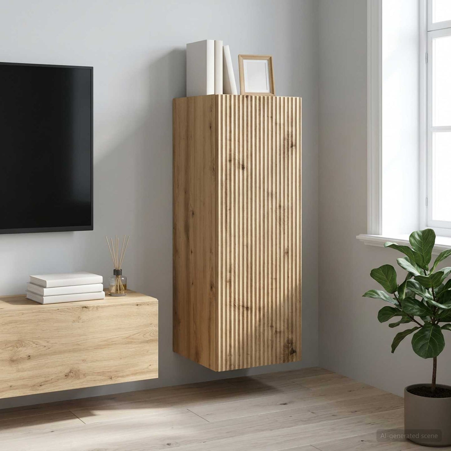 Mobiletto a muro 33 x 34,5 x 90 cm Legno ingegnerizzato | homemem39