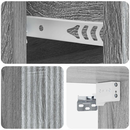 Mobiletto da notte a muro Grigio Sonoma 33 x 34,5 x 20 cm | homemem39