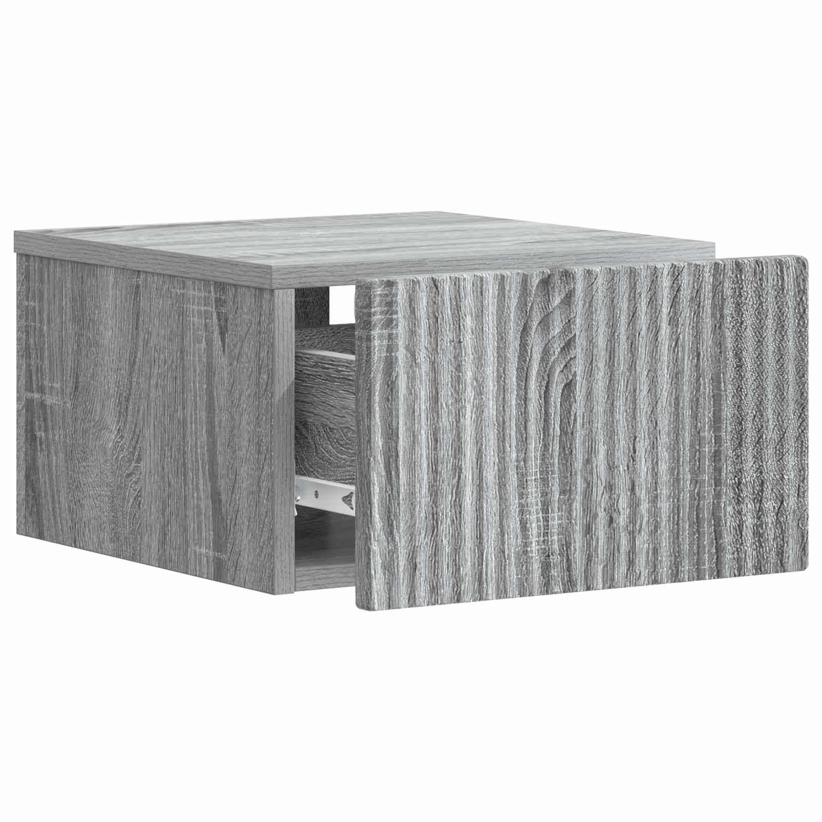 Mobiletto da notte a muro Grigio Sonoma 33 x 34,5 x 20 cm | homemem39