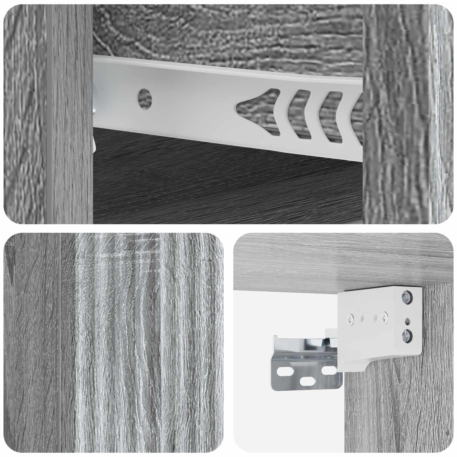 Mobiletto da notte a muro 2 pcs Grigio Sonoma 33 x 34,5 x 20 cm | homemem39