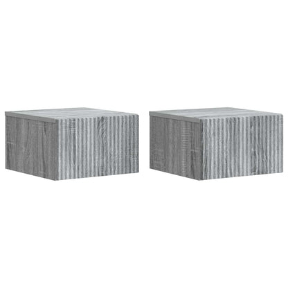 Mobiletto da notte a muro 2 pcs Grigio Sonoma 33 x 34,5 x 20 cm | homemem39