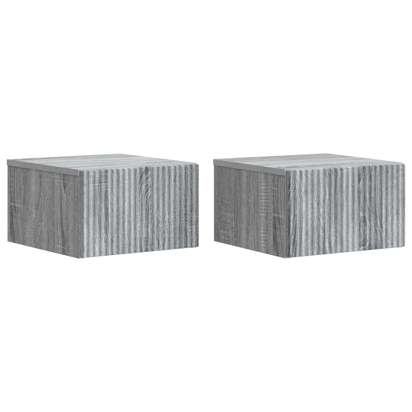 Mobiletto da notte a muro 2 pz Grigio Sonoma 33 x 34,5 x 20 cm