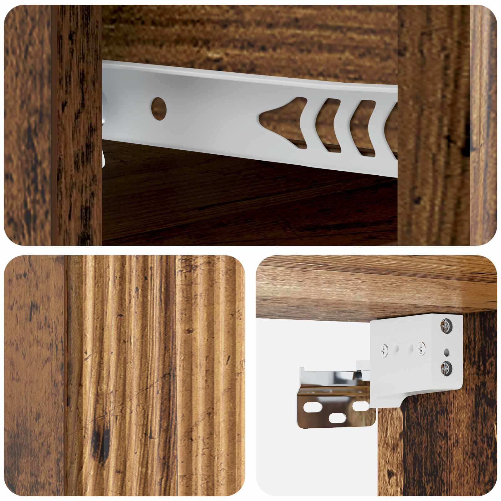 Mobiletto da notte a muro Legno antico 33 x 34,5 x 20 cm | homemem39