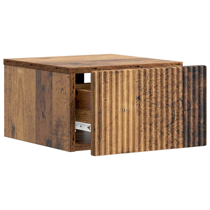 Mobiletto da notte a muro Legno antico 33 x 34,5 x 20 cm | homemem39