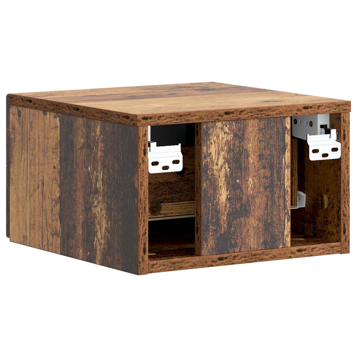Mobiletto da notte a muro Legno antico 33 x 34,5 x 20 cm