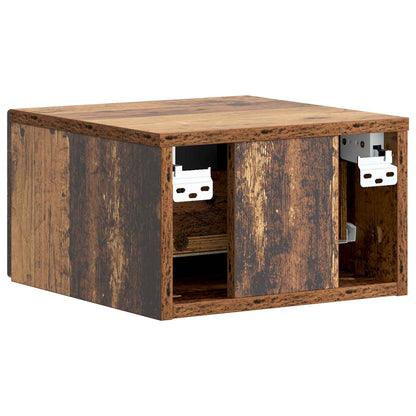 Mobiletto da notte a muro Legno antico 33 x 34,5 x 20 cm