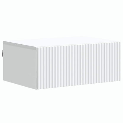 Mobiletto da notte a muro con cassetto Bianco 49 x 34,5 x 20 cm | homemem39