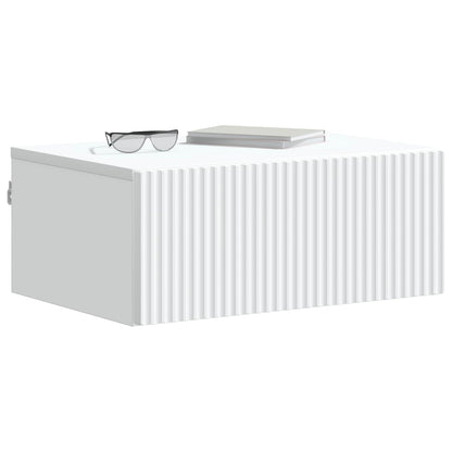Mobiletto da notte a muro con cassetto Bianco 49 x 34,5 x 20 cm | homemem39