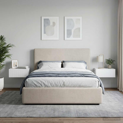 Mobiletto da notte a muro 2 pz Bianco 49 x 34,5 x 20 cm