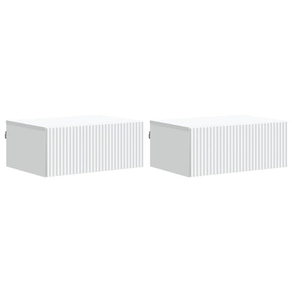 Mobiletto da notte a muro 2 pcs Bianco 49 x 34,5 x 20 cm | homemem39