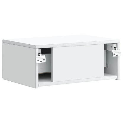 Mobiletto da notte a muro 2 pz Bianco 49 x 34,5 x 20 cm