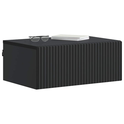 Mobiletto da notte a muro con cassetto Nero 49 x 34,5 x 20 cm | homemem39