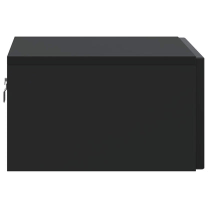 Mobiletto da notte a muro con cassetto Nero 49 x 34,5 x 20 cm | homemem39
