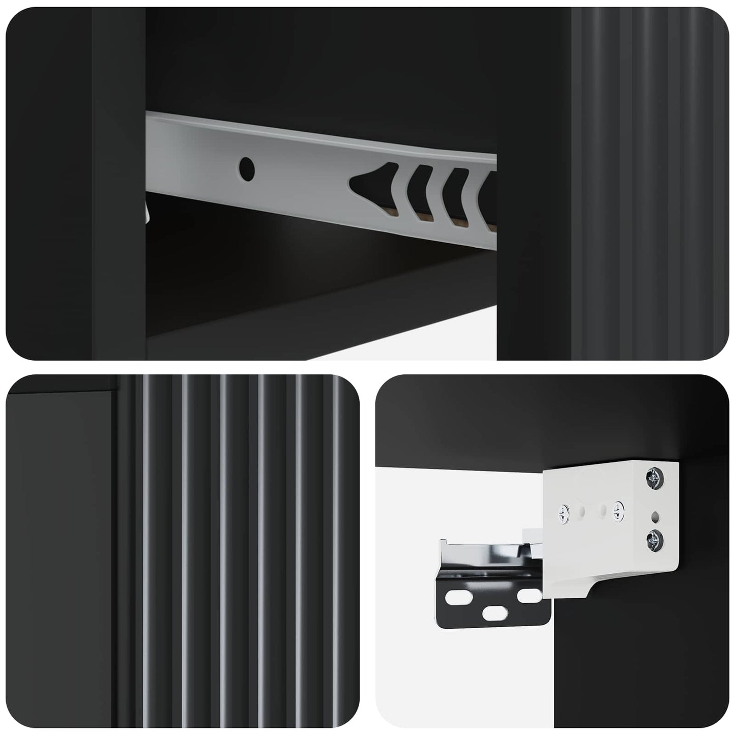 Mobiletto da notte a muro 2 pcs Nero 49 x 34,5 x 20 cm | homemem39