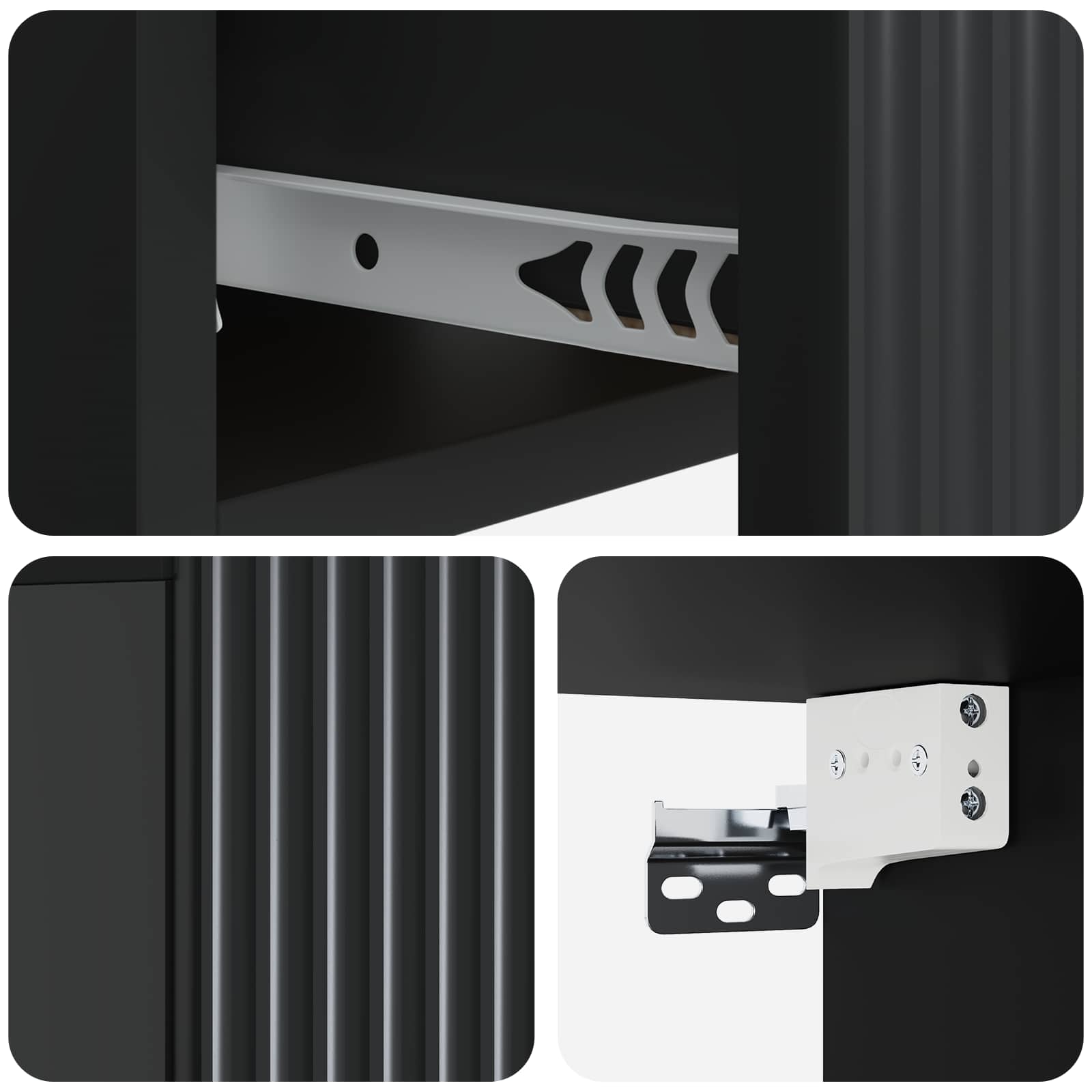 Mobiletto da notte a muro 2 pcs Nero 49 x 34,5 x 20 cm | homemem39