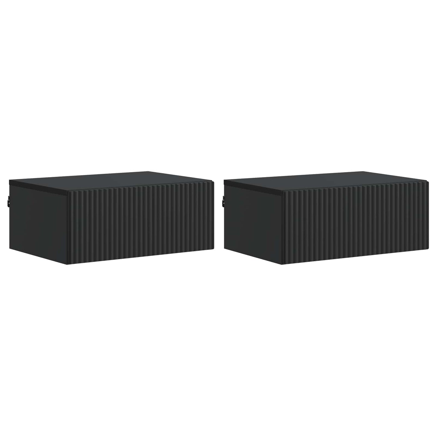 Mobiletto da notte a muro 2 pcs Nero 49 x 34,5 x 20 cm | homemem39
