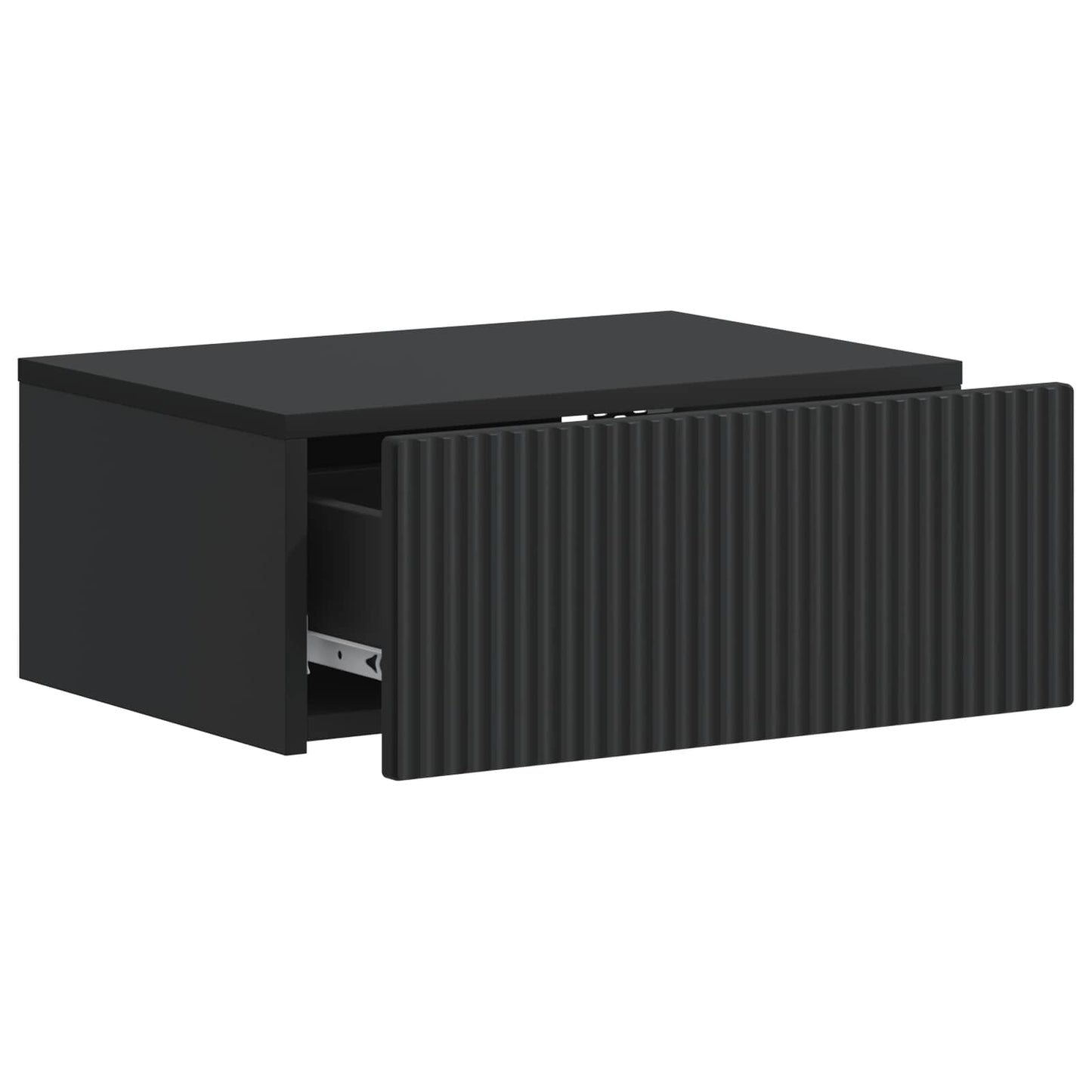 Mobiletto da notte a muro 2 pcs Nero 49 x 34,5 x 20 cm | homemem39