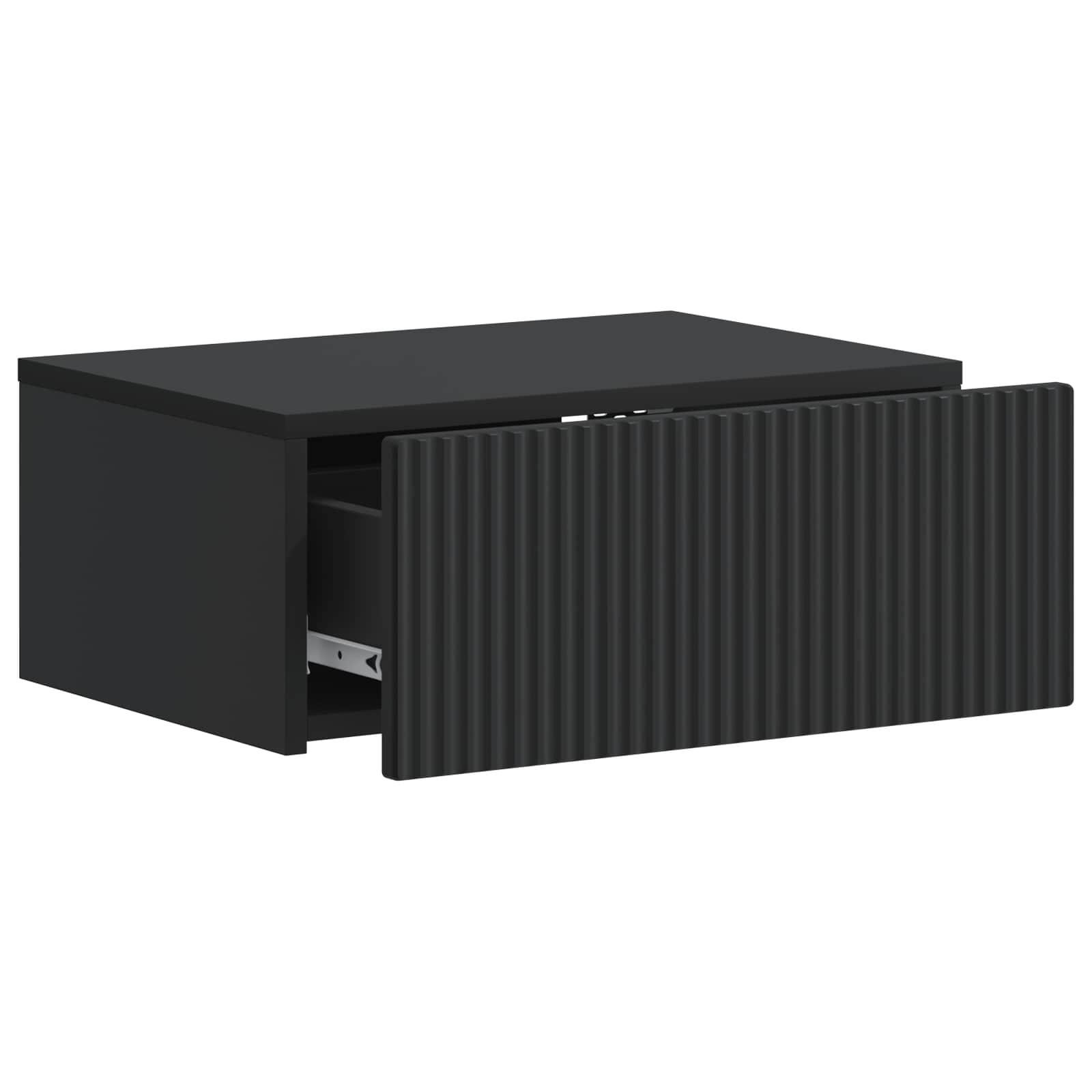 Mobiletto da notte a muro 2 pcs Nero 49 x 34,5 x 20 cm | homemem39