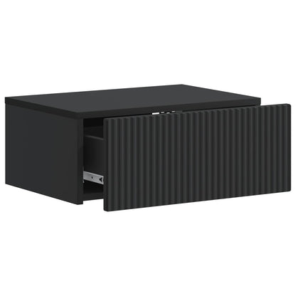 Mobiletto da notte a muro 2 pcs Nero 49 x 34,5 x 20 cm | homemem39