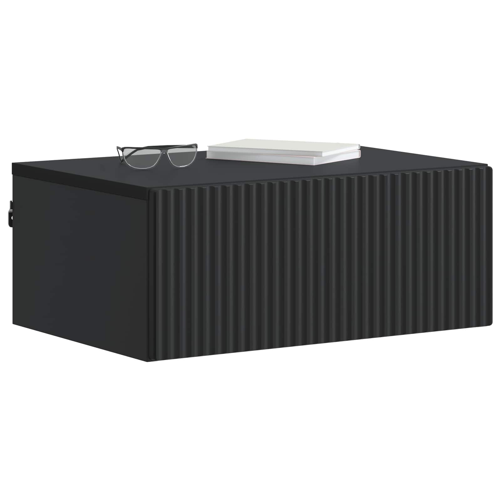 Mobiletto da notte a muro 2 pcs Nero 49 x 34,5 x 20 cm | homemem39