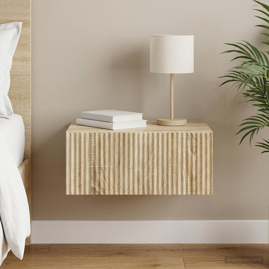 Mobiletto da notte a muro Rovere Sonoma 49 x 34,5 x 20 cm