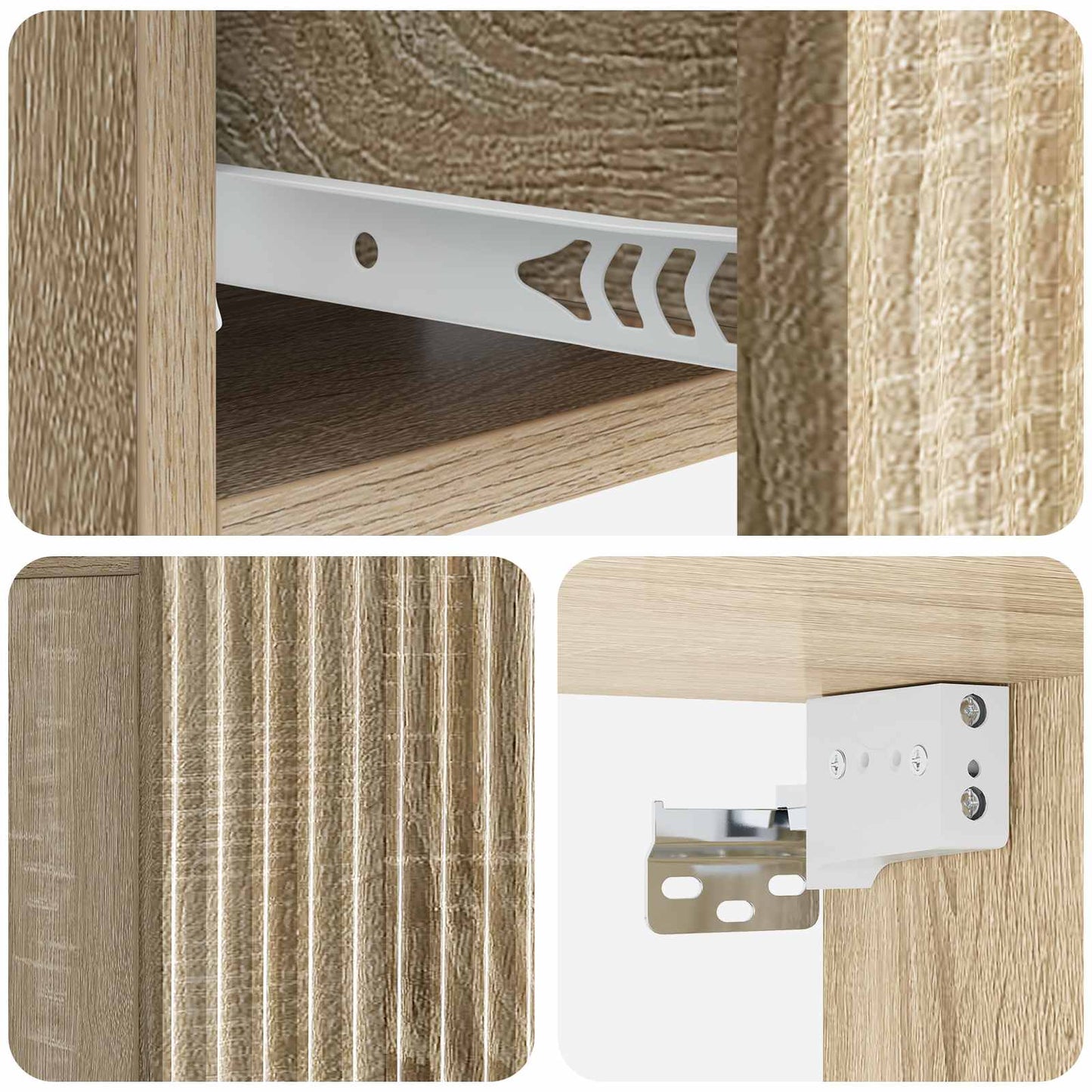 Mobiletto da notte a muro 2 pcs Rovere Sonoma 49 x 34,5 x 20 cm | homemem39