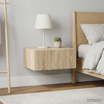 Mobiletto da notte a muro 2 pz Rovere Sonoma 49 x 34,5 x 20 cm