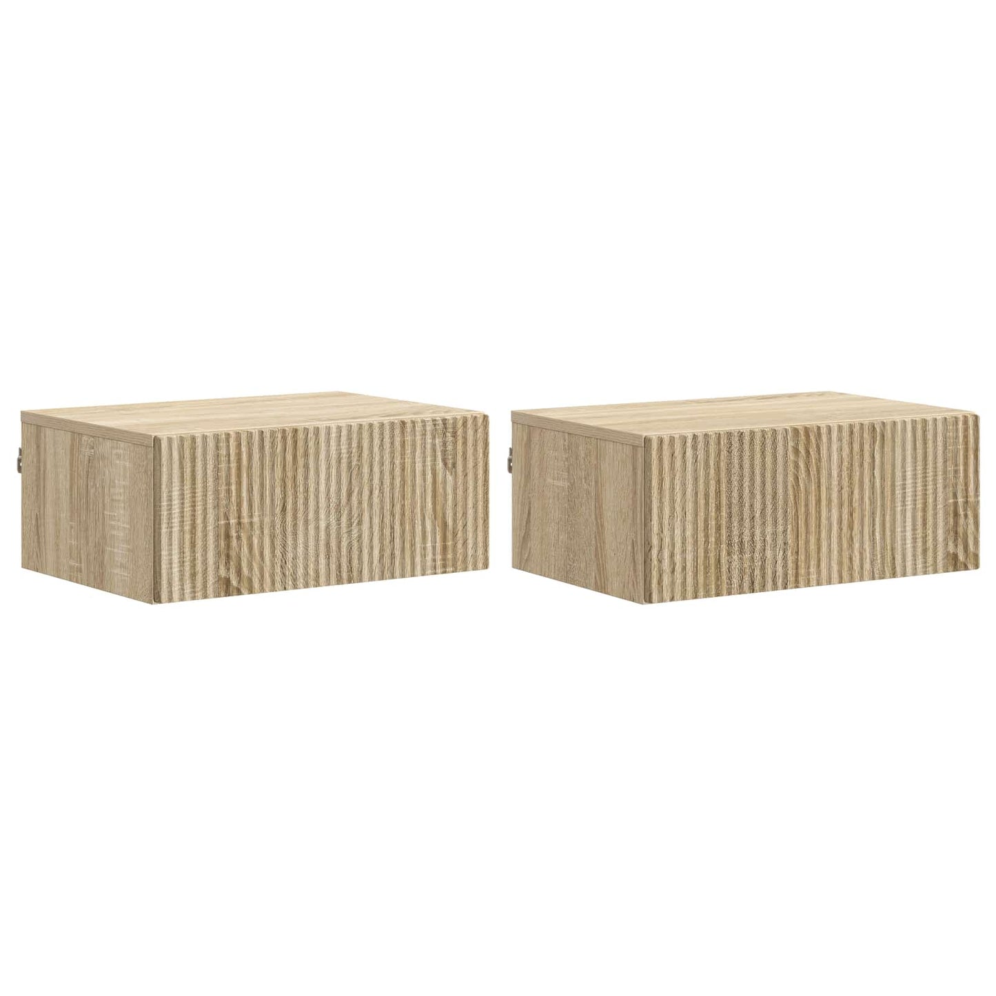 Mobiletto da notte a muro 2 pz Rovere Sonoma 49 x 34,5 x 20 cm