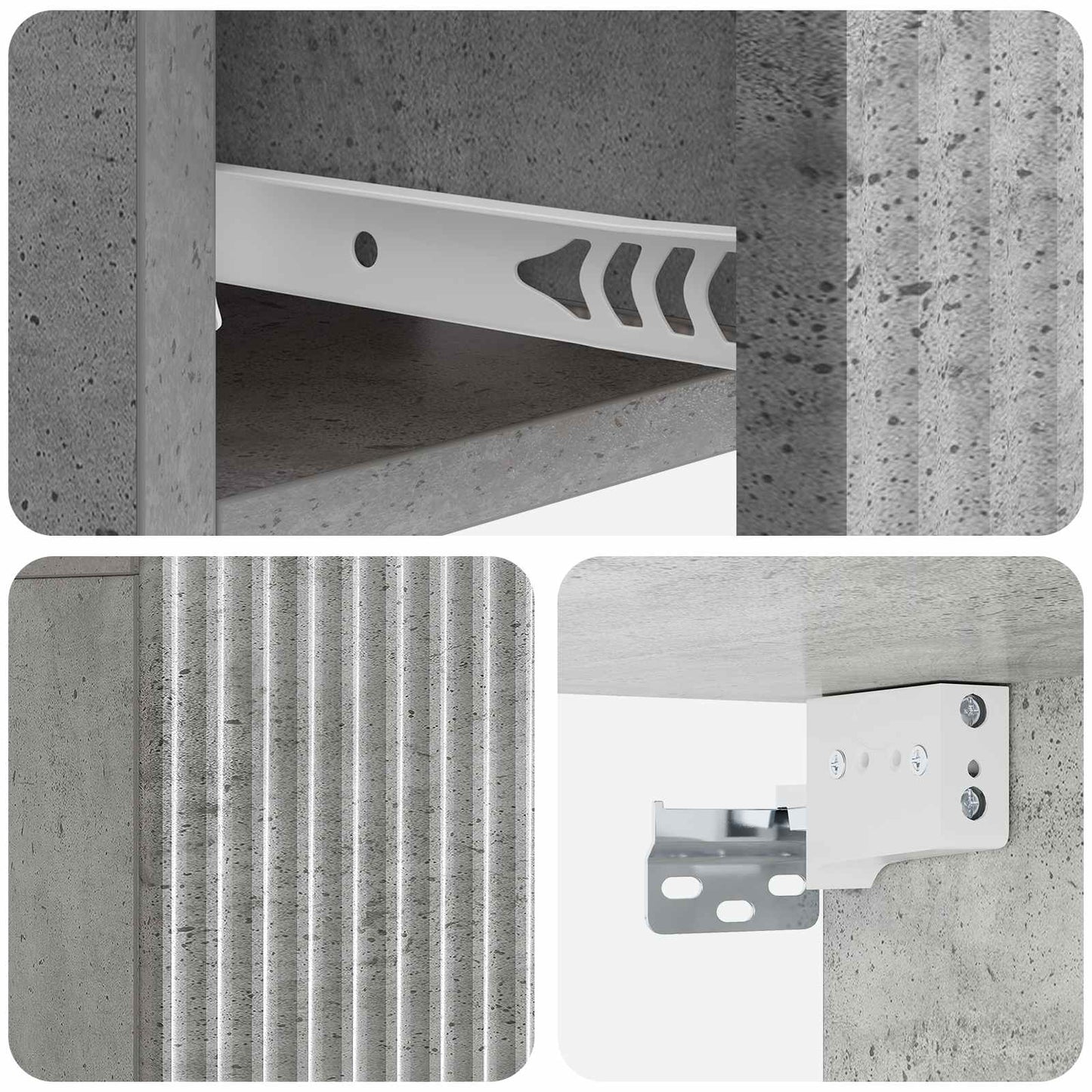 Mobiletto da notte a muro Grigio Cemento 49 x 34,5 x 20 cm | homemem39