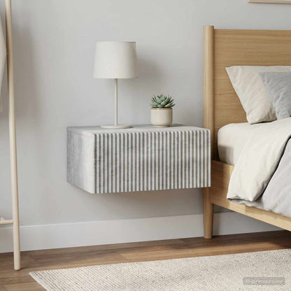 Mobiletto da notte a muro 2 pz Grigio Cemento 49 x 34,5 x 20 cm