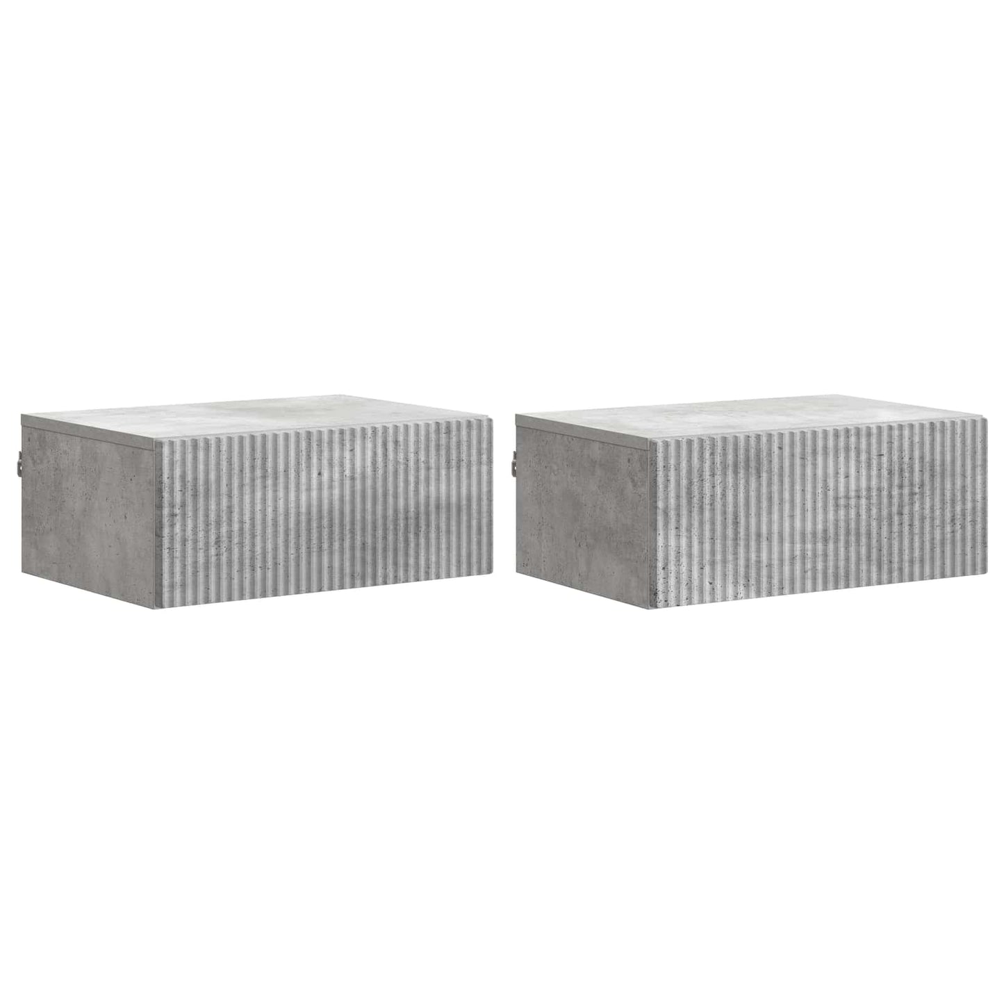 Mobiletto da notte a muro con cassetto 2 pcs Grigio Cemento | homemem39