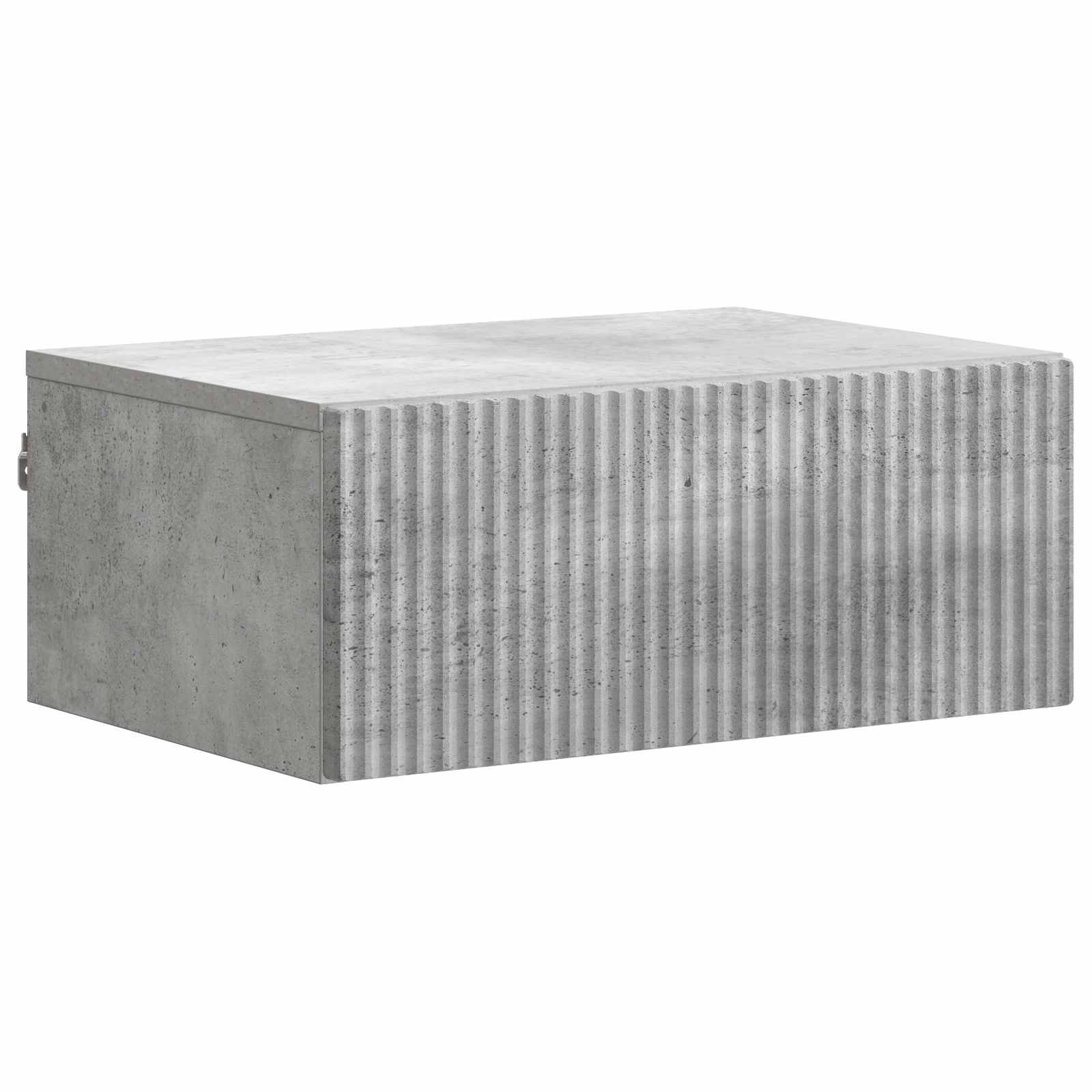 Mobiletto da notte a muro con cassetto 2 pcs Grigio Cemento | homemem39