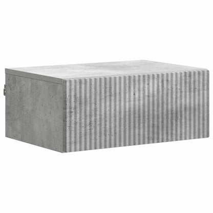Mobiletto da notte a muro con cassetto 2 pcs Grigio Cemento | homemem39
