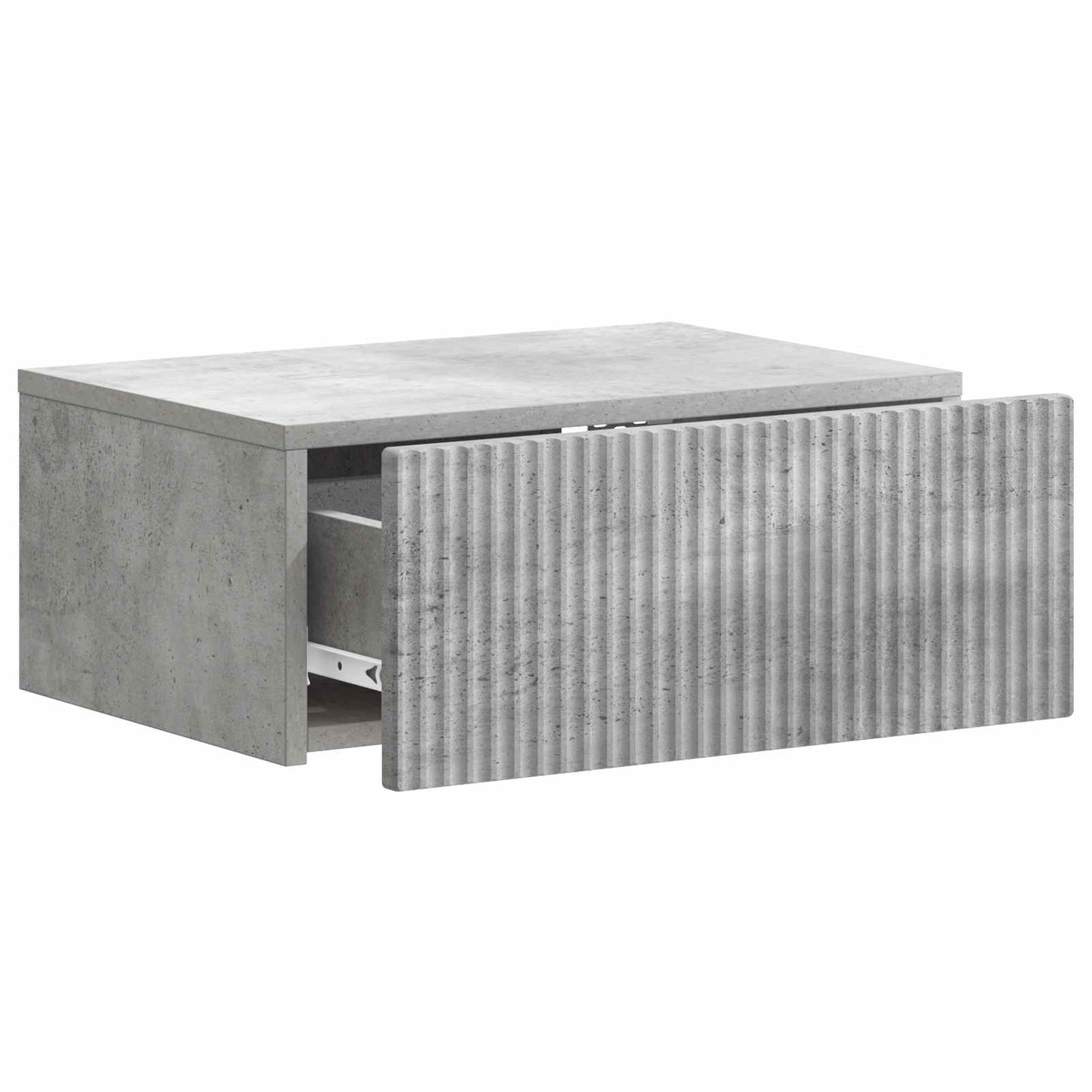 Mobiletto da notte a muro con cassetto 2 pcs Grigio Cemento | homemem39