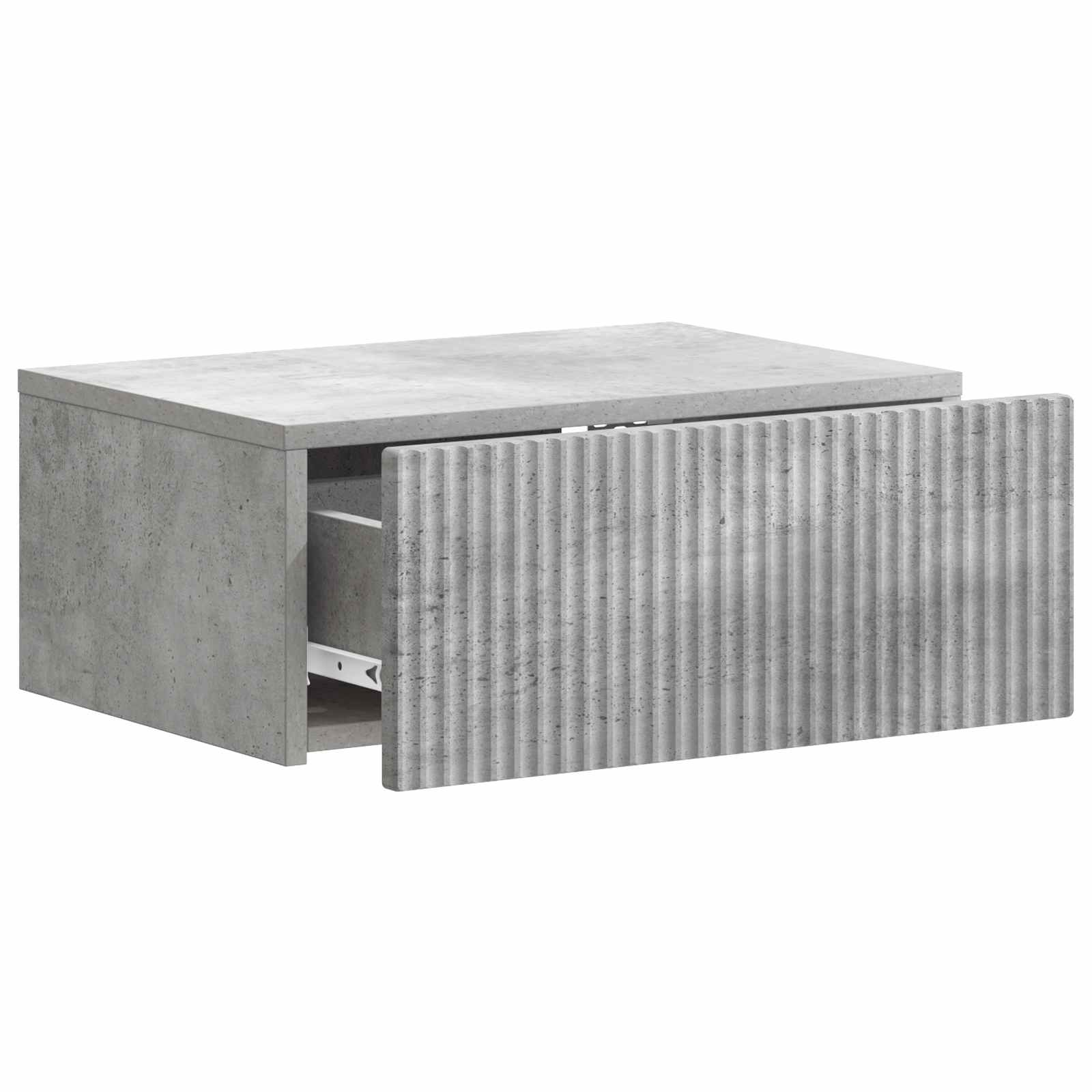 Mobiletto da notte a muro con cassetto 2 pcs Grigio Cemento | homemem39
