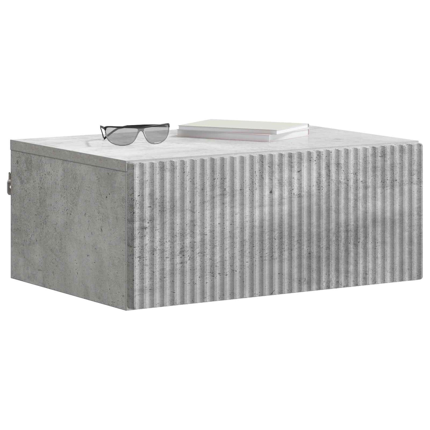 Mobiletto da notte a muro con cassetto 2 pcs Grigio Cemento | homemem39