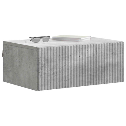 Mobiletto da notte a muro con cassetto 2 pcs Grigio Cemento | homemem39