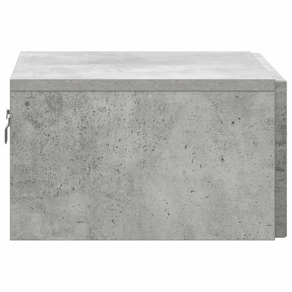 Mobiletto da notte a muro con cassetto 2 pcs Grigio Cemento | homemem39