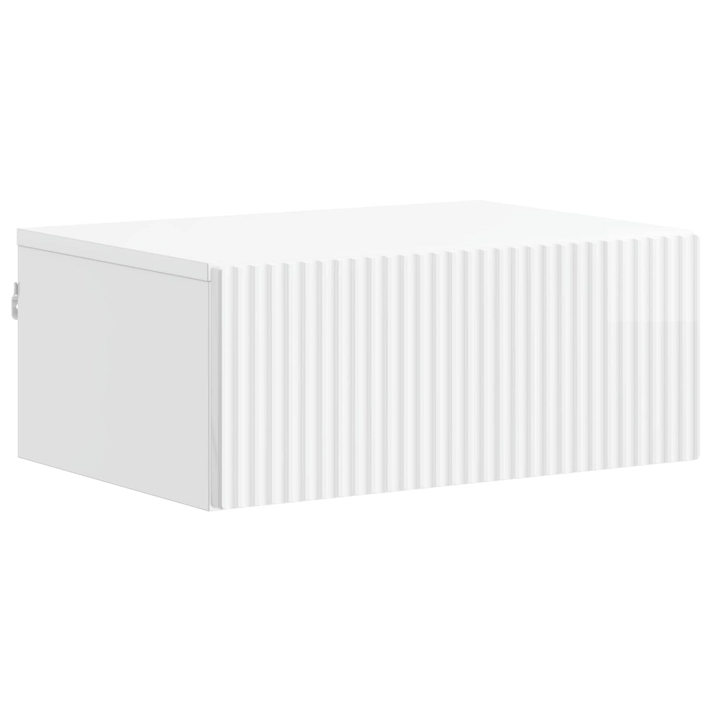Mobiletto da notte a muro Bianco Lucido 49 x 34,5 x 20 cm