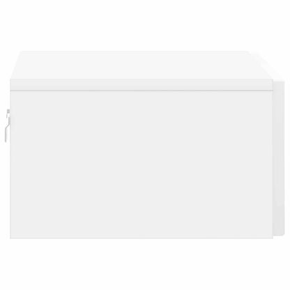 Mobiletto da notte a muro Bianco Lucido 49 x 34,5 x 20 cm